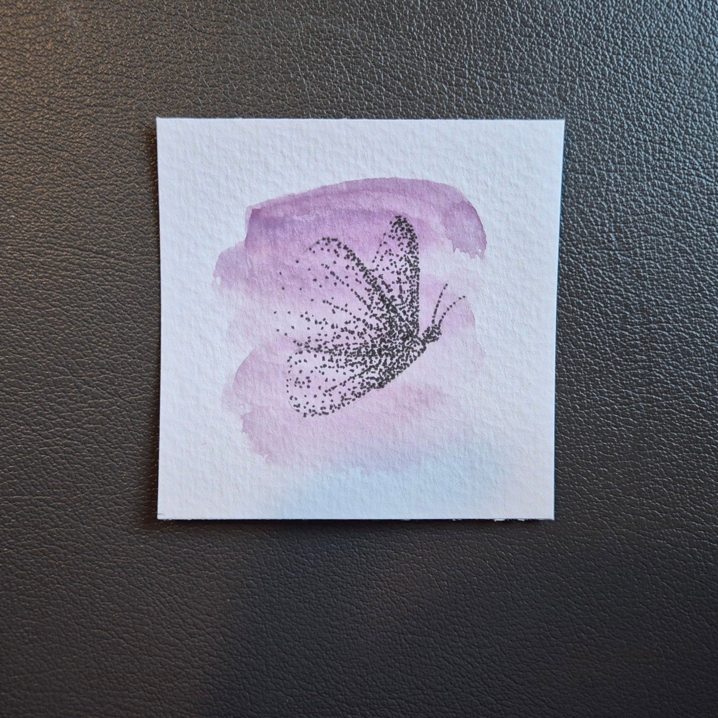 Leaves, Flower and Butterfly - Dotwork Original